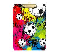 Soccer Ball Acrylic Clipboard Cute Clipboard Hardboard Clipboards Standard Size with Low Profile Metal Clip for Nurses, Lawyers, Doctor Offices