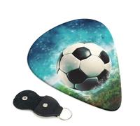 Soccer Ball Background Guitar Picks 6-Pack - Pick Set (0.46mm / 0.71mm / 0.96mm) Suitable For Guitar And Ukulele Playing