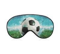 Soccer Ball Background Sleep Mask Soft Comfortable Eye Mask with Adjustable Strap Eye Cover Eye Shade for Men Women Work Travel