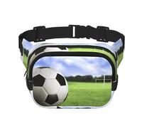 Soccer Ball Background Unisex Adjustable Waist Square Double Layer Waist Pack for Outdoor Activities Travelling Running Hiking