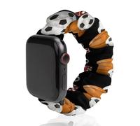 Soccer Ball Basketball Game Soft Elastic Scrunchie Watch Strap Compatible with IWatch Series 6 5 4 3 2 1 Printed Wristbands Bands