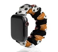 Soccer Ball Basketball Game Soft Elastic Scrunchie Watch Strap Compatible with IWatch Series 6 5 4 3 2 1 Printed Wristbands Bands