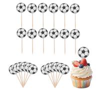 Soccer Ball Cake Toppers Funny Football Cupcake Picks for Soccer Theme Parties Decorations for Boys Girls Birthday Party Favor Supplies for Son Daughter Sports Cake Topper Decorations for Women Men