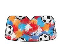 Soccer Ball Car Windshield Sun Shade Foldable Reflective Sun Visor Keep Vehicle Cool 57×31.5 inch