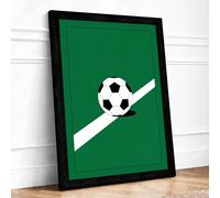 Soccer Ball Divided Minimalist Framed Wall Art Print A3 (42×29.7cm) Black, Wall Decor for Living Room, Bedroom, Office & Home, Ready to Hang, Art Gift