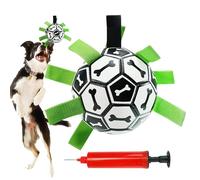 Soccer Ball Dog Toy - Herding Ball 15x15x15cm, Nylon TPU Control Strap | Outdoor Interactive, Chew Training Toy For Energy Release Scenario Backyard Play Use, Garden Lawn Sport Activity Set Cont