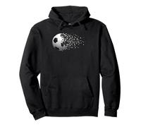 Soccer Ball Exploding Hearts Player Design Pullover Hoodie
