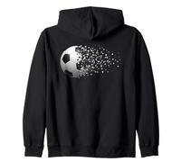 Soccer Ball Exploding Hearts Player Design Zip Hoodie