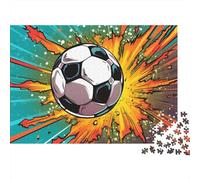 Soccer_ball_explosion 3-Layer Cardboard 1000 Pc Cartoon_comic_style Puzzle, Ultra Difficult, Stress Relief, Wall Decor & Gift for Family & Seniors 52x38cm/1000pcs