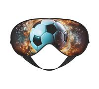 Soccer Ball Flying in The Air Eyes Sleep Mask Adjustable Strap Sleeping Eye Mask Light Blocking Blindfold Eye Sleep Shade Cover Bedtime Blackout Eyeshade for Yoga Nap Travel
