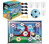 Soccer Ball Game Set for Kids Velcro Football Game Indoor Outdoor Toss Soccer Goal Game with Velcro Balls Foldable Flannel Goals Football Accuracy Exercise Gifts Set for Children