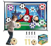 Soccer Ball Game Set, Indoor Outdoor Target Toss Soccer Goal Game with Velcro Balls & Foldable Flannel Goals, Football Accuracy Exercise, Sports Toys for Boys Girls 3+ Christmas Birthday Gifts (B)