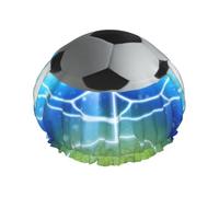Soccer Ball Glitter Football Field Double Layer Elastic Waterproof Shower Cap Reusable Bath Cap