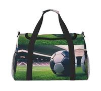 Soccer Ball Hand Travel Bag - Large Reusable Shopping Tote Bag, Perfect for Outdoor Activities, Sports, Camping & Groceries, Black, One Size