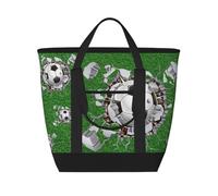 Soccer Ball Holes Design,Lunch Bags Large Capacity Insulated Tote Bag For Women Men Work Picnic Travel