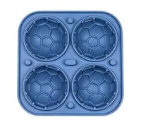Soccer Ball Ice Mold, 4 Cavities Silicone Football Ice Cube Tray, World Mug Shape Silicone Mold, Perfect for Whiskey, Cocktails, Party Drinks, Kitchen Gadget