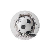 Soccer Ball Kicked Into The Wall Pattern Car Air Fresheners 4 Pcs Round Shape Hanging Aromatherapy Tablets Scented Fresheners For Bedroom Bathroom