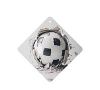 Soccer Ball Kicked Into The Wall Pattern Car Air Fresheners 4 Pcs Square Hanging Aromatherapy Tablets Scented Fresheners For Bedroom Bathroom