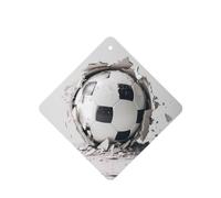 Soccer Ball Kicked Into The Wall Pattern Car Air Fresheners 6 Pcs Square Hanging Aromatherapy Tablets Scented Fresheners For Bedroom Bathroom