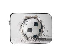 Soccer Ball Kicked Into The Wall Patterned Laptop Sleeve Bag, 12 Inch Shockproof Laptop Sleeve, Slim Laptop Bag,...