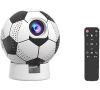 Soccer Ball Mini Projector, Android Smart WiFi 6 Portable Projector, 720P HD with 360° Rotation, 200 ANSI Lumens, 4K Support, Auto Focus for Home Entertainment