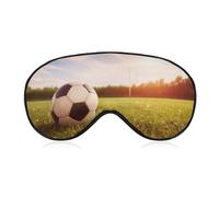 Soccer Ball on A Field Eye Mask, Side Sleeping Mask Light Blindfold Sleeping Mask Nose Pad and Elastic Band for Children Women and Men