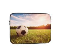 Soccer Ball On A Field Laptop Sleeve for Women Men, 13 Inch Waterproof Laptop Bag Lightweight Notebook Computer Cover Bag
