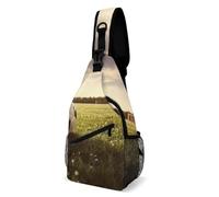 Soccer Ball on A Field Sling Bag with Rfid Blocking Causal Mens Crossbody Bag Lightweight Chest Pack Large Man Purse Travel Crossbody Backpack Shoulder Sling Backpack for Hiking Running Cycling