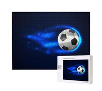 Soccer Ball On Fire,500 Pieces Wooden Jigsaw Family Game Jigsaw Puzzles for Adults Teens Home Decor