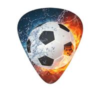 Soccer Ball On Fire And Water,12 Pcs Guitar Pick,3 Different Thickness Plectrums for Acoustic Guitar Bass Ukulele (0.46mm 0.96mm 0.71mm)