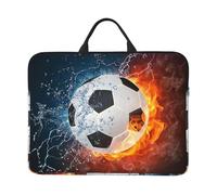 Soccer Ball On Fire And Water, 14 Inch Laptop Sleeve, Notebook Bag Laptop Case Sleeve Briefcase with Handle