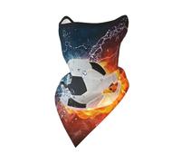 Soccer Ball On Fire And Water Windproof Mask,Neck Gaiter Winter Motorcycle Face Cover