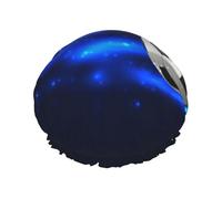 Soccer Ball On Fire,Shower Cap Nightcap Double Layer Waterproof Elastic Bath Cap Reusable Hair Cap