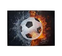 Soccer Ball On Fire Water Adults 500 Pieces Puzzles-Jigsaw Wooden Puzzle for Adults Elderly