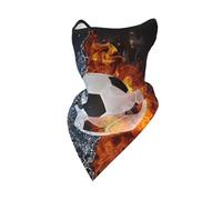 Soccer Ball On Fire Water Windproof Mask,Neck Gaiter Winter Motorcycle Face Cover