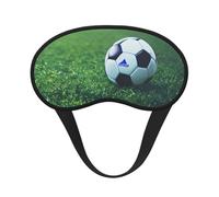 Soccer Ball On Grassy Print Adults Washable Eye Mask for Nap Light Blocking for Home Hotel Airplane Camping