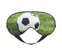 Soccer Ball On Grassy Sleep Eye Mask Comfortable Eyes Hade for Sleeping,Light Blocking Sleep Mask with Adjustable Strap