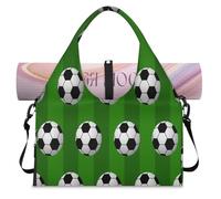 Soccer Ball Pattern Sports Duffel Bag for Women Men Soccer Weekend Overnight Bag with Shoe Compartment Shoulder Tote Luggage Bag for Yoga Gym Travel