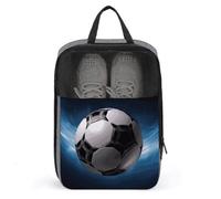 Soccer Ball Shoe Bag Travel Shoe Organizer Water-Resistant Shoe Pouch with Zipper Sneaker Dust Bag, gray, One Size, Modern