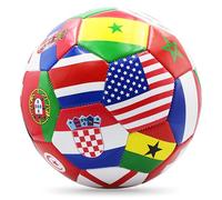Soccer Ball, Size 5 Soccer Ball, 8.5 Inch National Flag, Waterproof Pvc Youth Adult for League Game Trainning Practice or