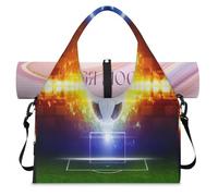 Soccer Ball Sports Duffel Bag for Women Men Soccer Football Weekend Overnight Bag with Shoe Compartment Shoulder Tote Luggage Bag for Yoga Gym Travel