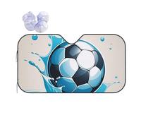 Soccer Ball Water Printed Car Front Glass Sun Visor Uv Sun Blocker Universal Car Windshield Sunshades For Suv Trucks Automotive 76x140cm