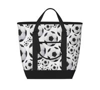 Soccer Ball White And Black,Lunch Bags Large Capacity Insulated Tote Bag For Women Men Work Picnic Travel