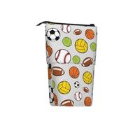 Soccer Baseball Ball,Standing Pencil Holder Stationery Bag Pencil Pouch Organizer Telescopic Pencil Case