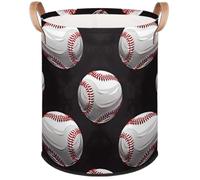 Soccer Basketball Baseball Laundry Basket Foldable Sports Game Laundry Hamper Round Storage Basket With Handle For Bathroom/Laundry Storage/Bedroom Storage Basket