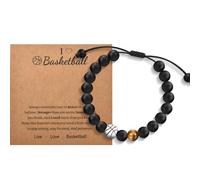 Soccer Basketball Bracelet Gifts for Boys, Basketball/Soccer Gifts for boys, Ball Players Team Lovers Birthday Graduation Back to School Christmas Gifts for Son Grandson Brother Nephew, M, White Gold