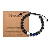 Soccer Basketball Bracelet Gifts for Boys, Basketball/Soccer Gifts for boys, Ball Players Team Lovers Birthday Graduation Back to School Christmas Gifts for Son Grandson Brother Nephew, M, White Gold