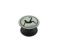 Soccer Bicycle Kick Football Player Silhouette Circle PopSockets Adhesive PopGrip