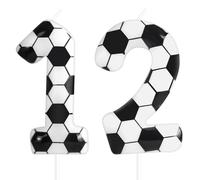 Soccer Birthday Candles 12th Soccer Themed Birthday Party Decorations, Football Birthday Cake Candles for Boys Girls Kids Sport-Theme Party Supplies