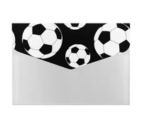 Soccer Black Portable File Organizer with Multiple Pockets, Accordion Expanding Folder for Desk Supplies